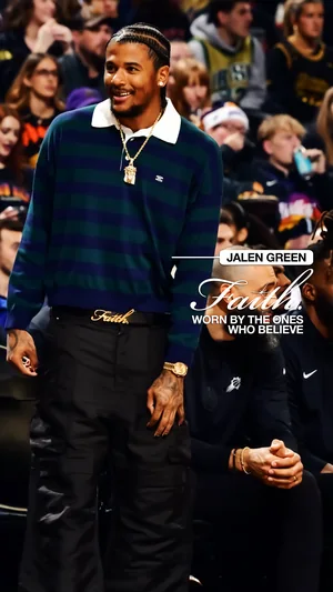 Faith By Luis worn courtside ad